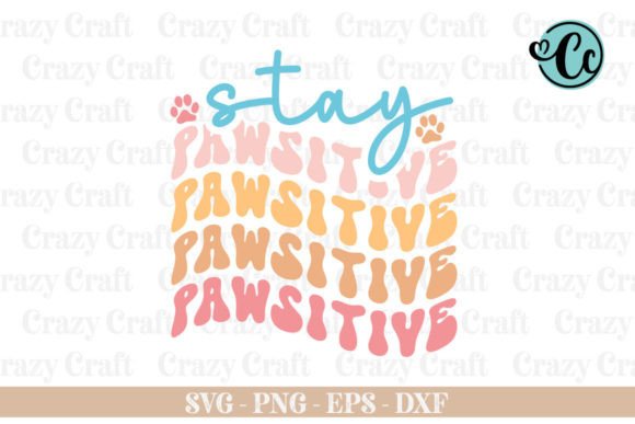 Stay Pawsitive SVG: A Retro Cat Design for Embroidery Projects