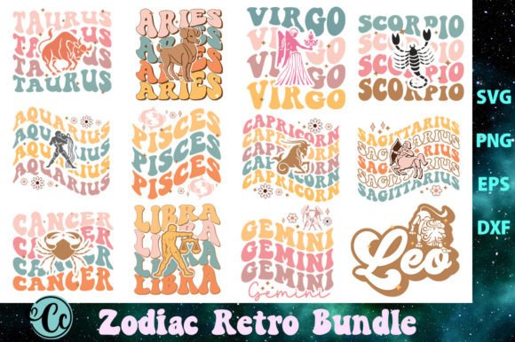 Zodiac Signs Retro SVG Bundle Review